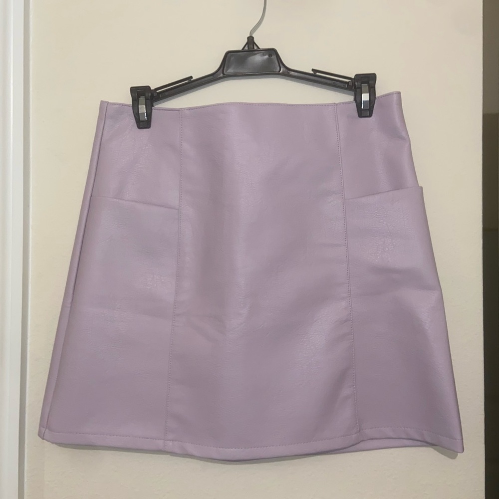 Purple Leather Skirt
